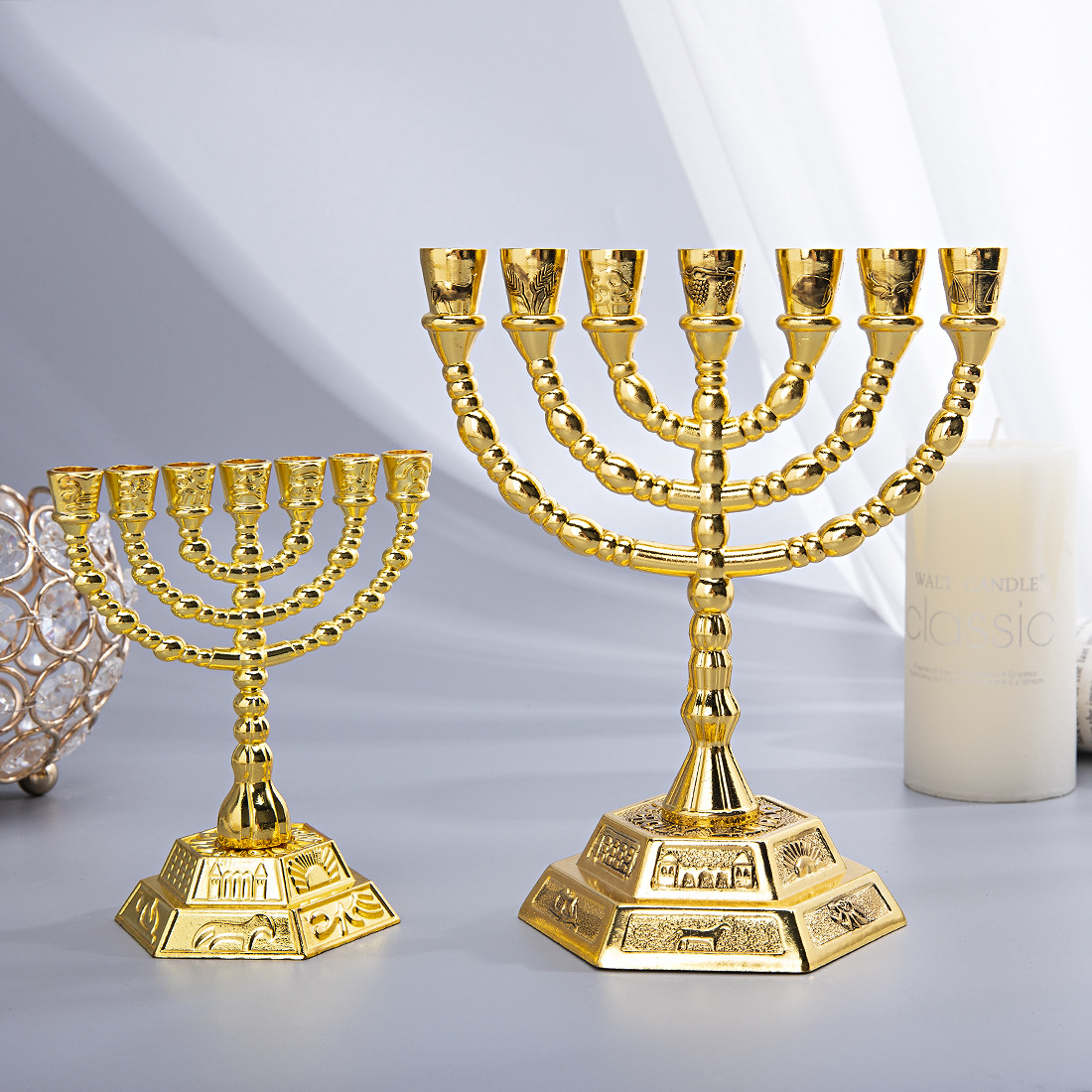 Home Decor Gift - 7 Branch Menorah Jewish Home Decor