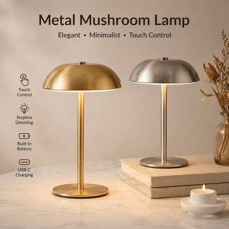 Home Decor Gift - Cute Mushroom Table Lamp, Touch Control