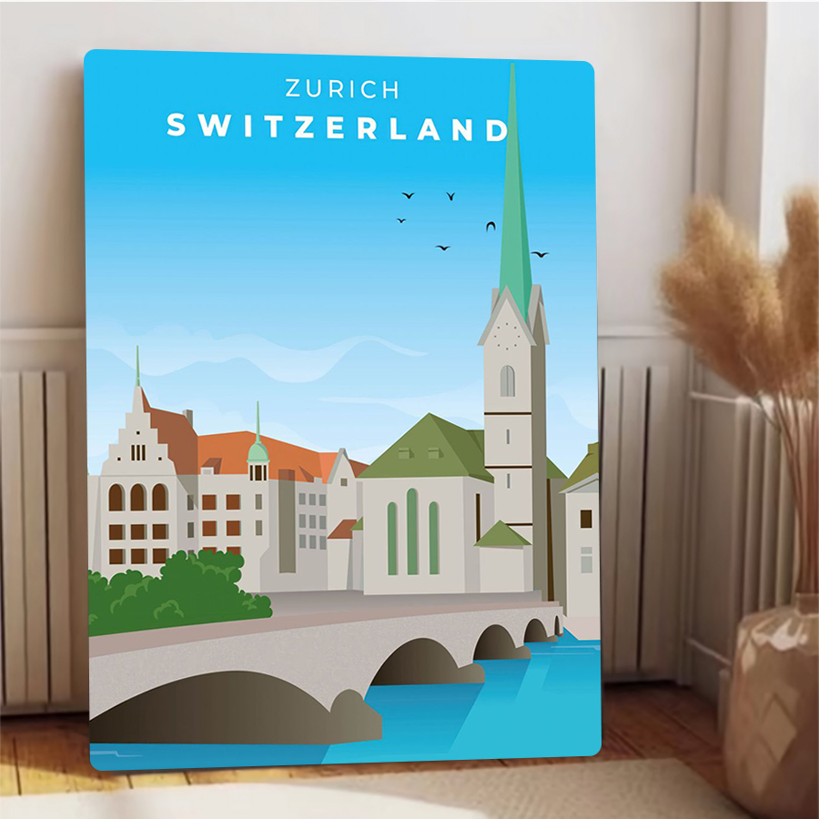 Zurich Switzerland Cityscape M - Home Decor Zurich ulasan dan harga