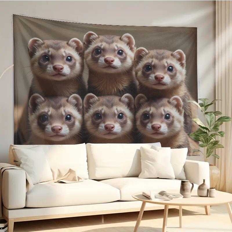 Cute Ferret Group Tapestry Wal - Home Decor Design Ideas ulasan dan harga