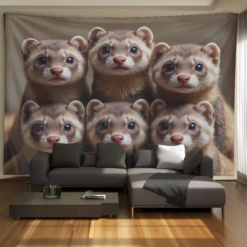Cute Ferret Group Tapestry Wal - Home Decor Design Ideas ulasan dan harga