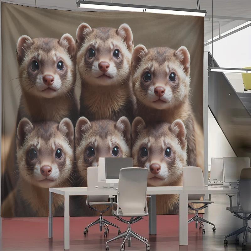 Cute Ferret Group Tapestry Wal - Home Decor Design Ideas ulasan dan harga