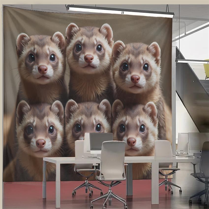 Cute Ferret Group Tapestry Wal - Home Decor Design Ideas ulasan dan harga
