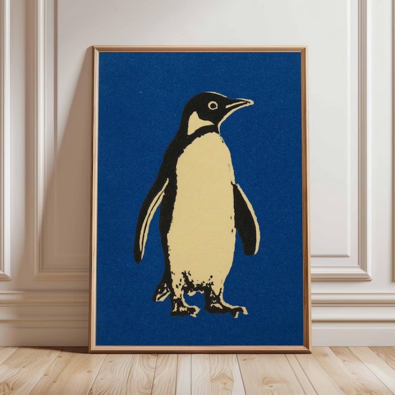 Penguin Pop Art Print Minimal  - Home Decor Design Ideas ulasan dan harga