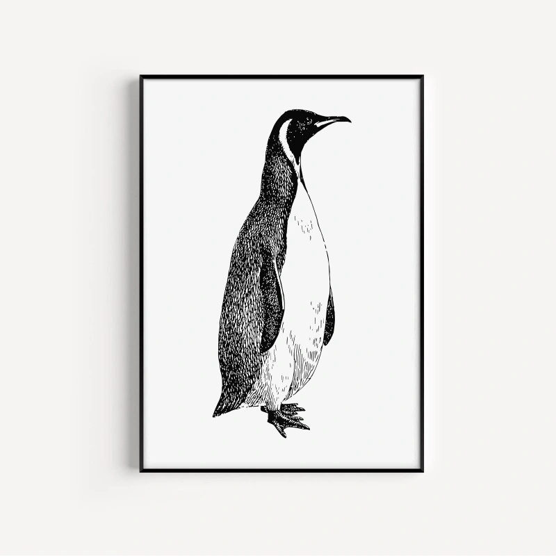 Penguin Pop Art Print Minimal  - Home Decor Design Ideas ulasan dan harga