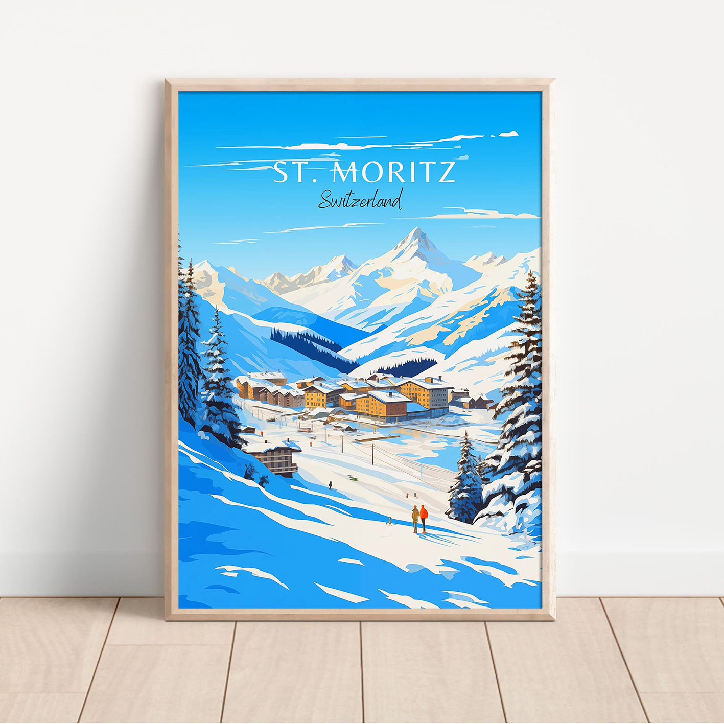 Swiss Alps Winter Landscape Ca - Home Decor Zurich ulasan dan harga