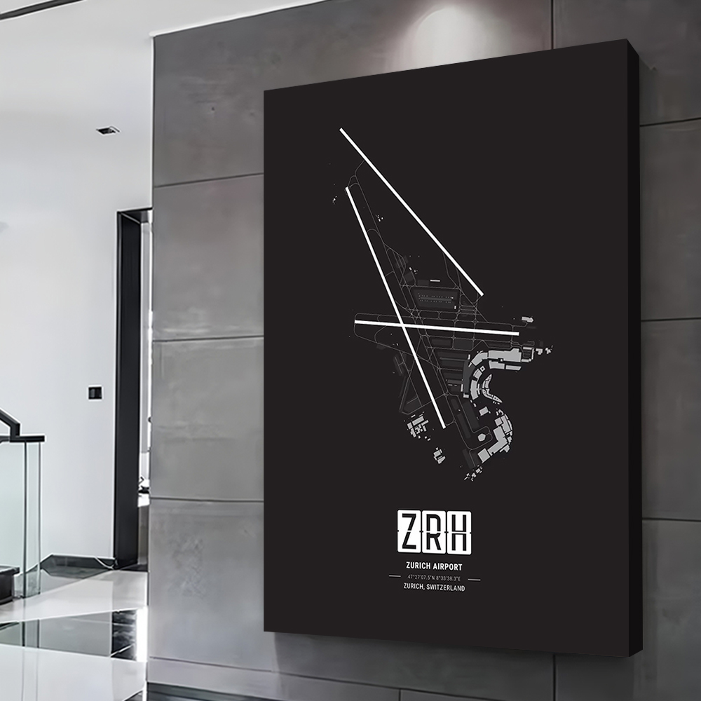 Zurich Airport Map Printing Po - Home Decor Zurich ulasan dan harga
