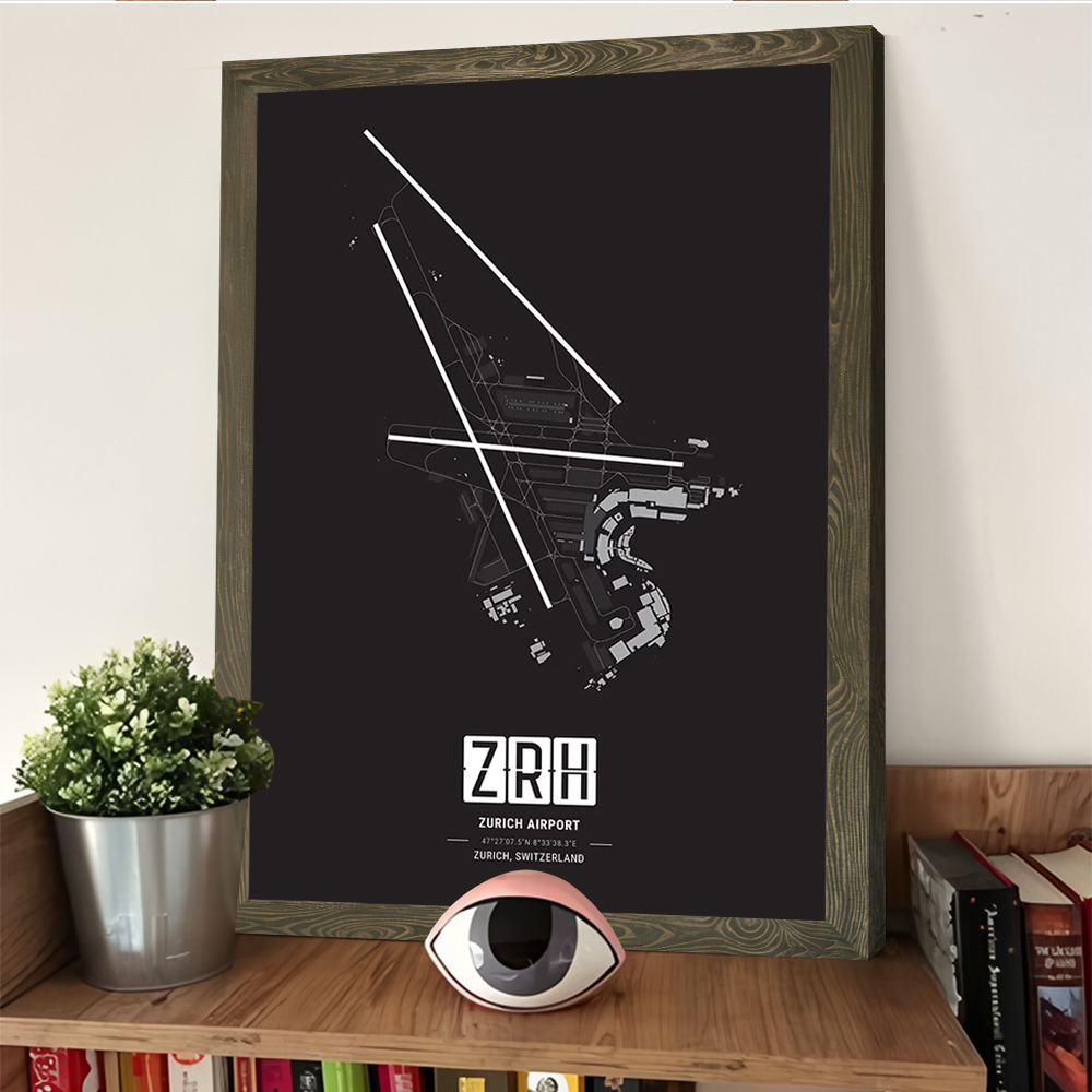 Zurich Airport Map Printing Po - Home Decor Zurich ulasan dan harga