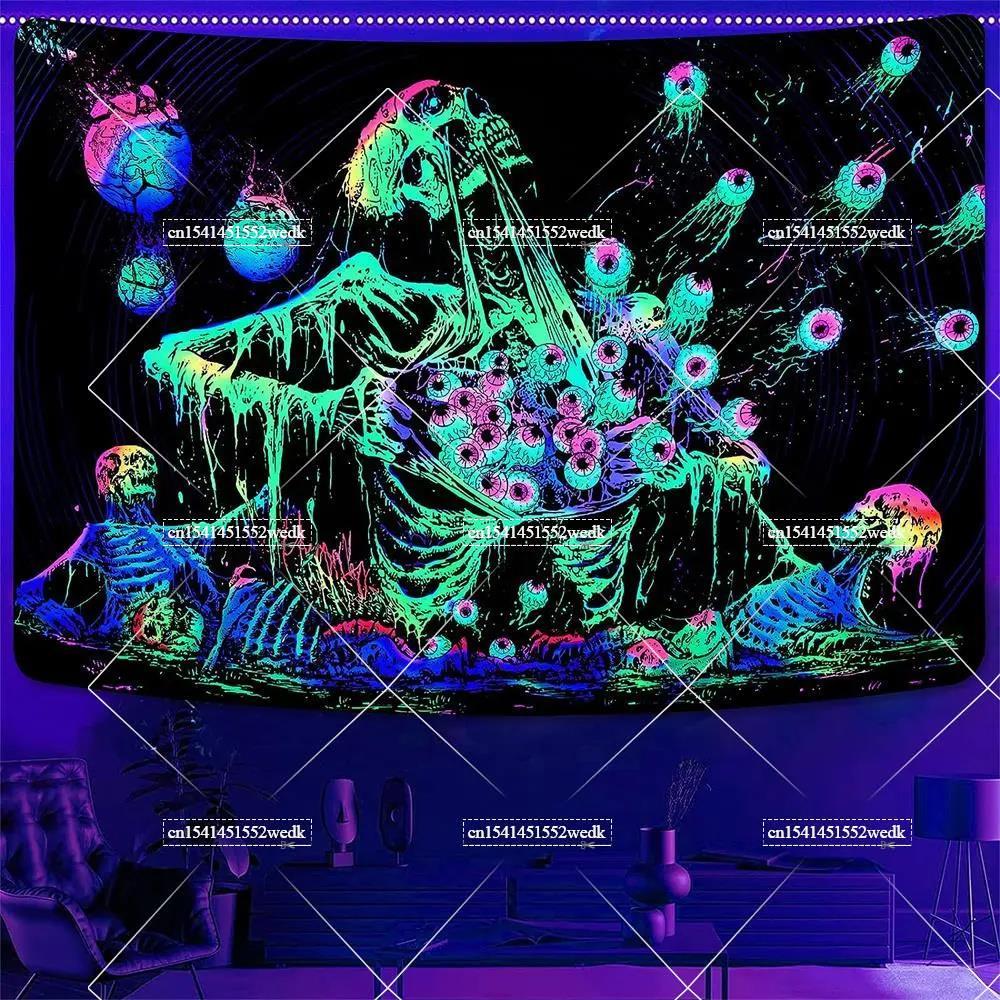 Hippie Skull Blacklight Tapest - Home Decor Hippie ulasan dan harga