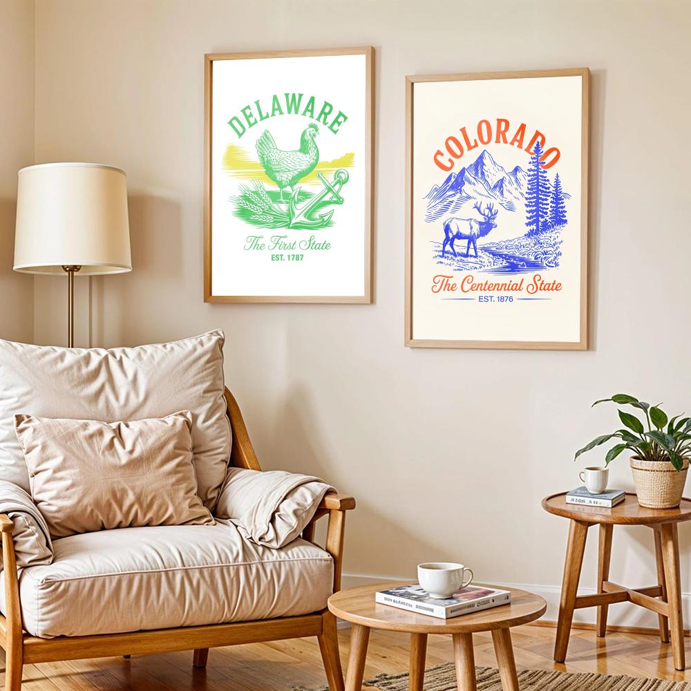 Animal Us States Art Design Po - Home Decor Design Ideas ulasan dan harga
