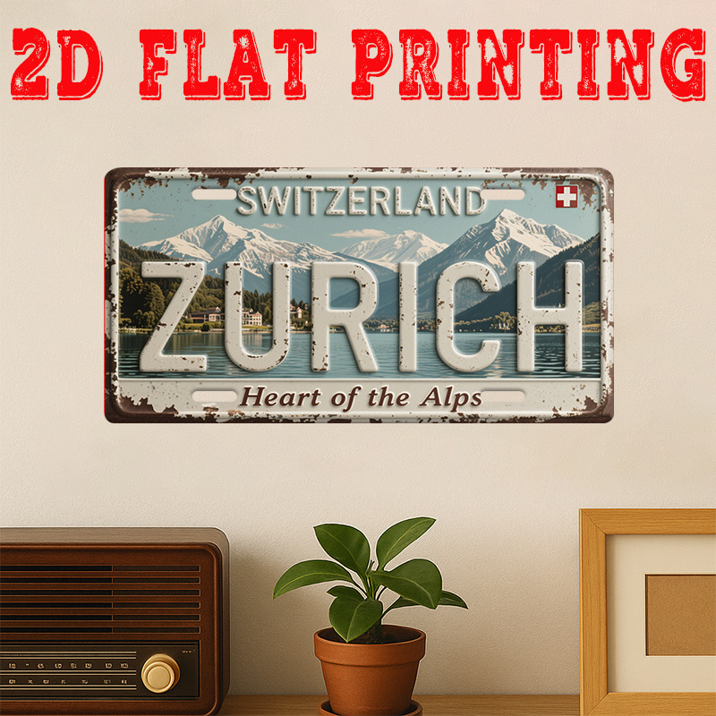 2D Flat,1pc Vintage Metal  Sig - Home Decor Zurich ulasan dan harga