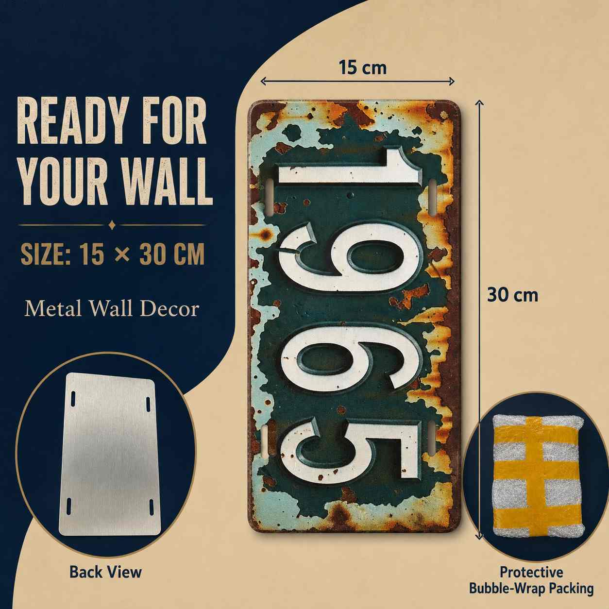 2D Flat,1pc Vintage Metal  Sig - Home Decor Zurich ulasan dan harga