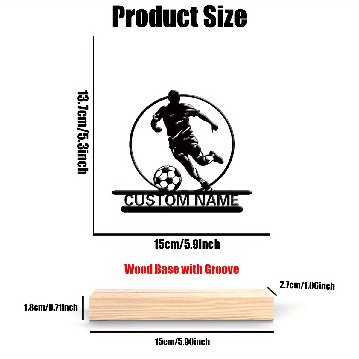 Custom Soccer Player Metal Sta - Home Decor Market ulasan dan harga