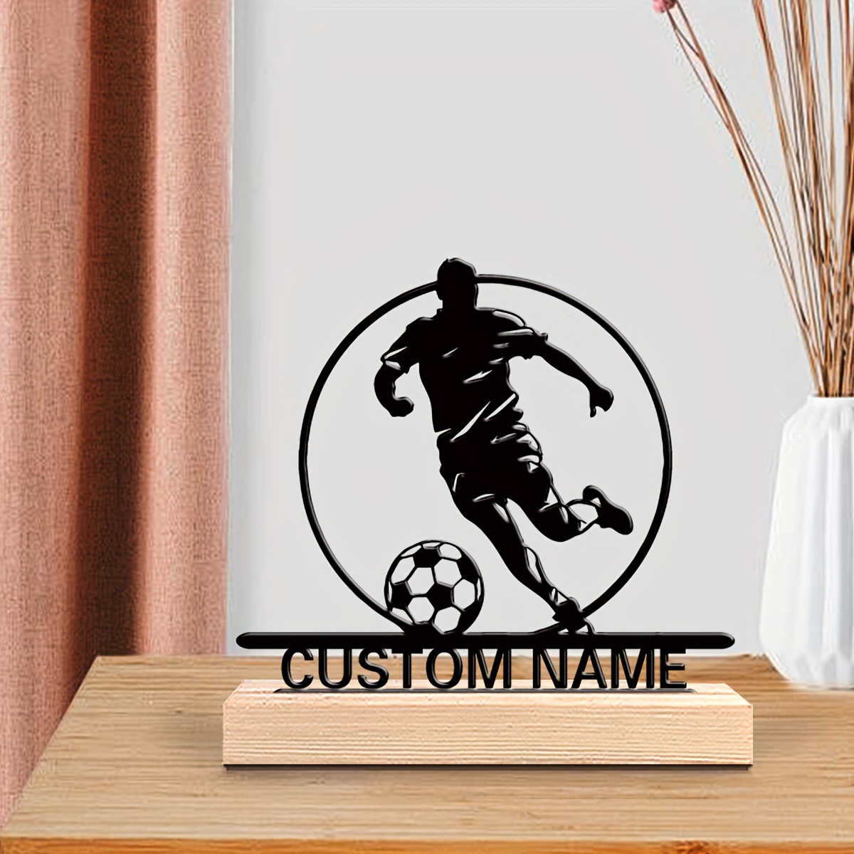Custom Soccer Player Metal Sta - Home Decor Market ulasan dan harga