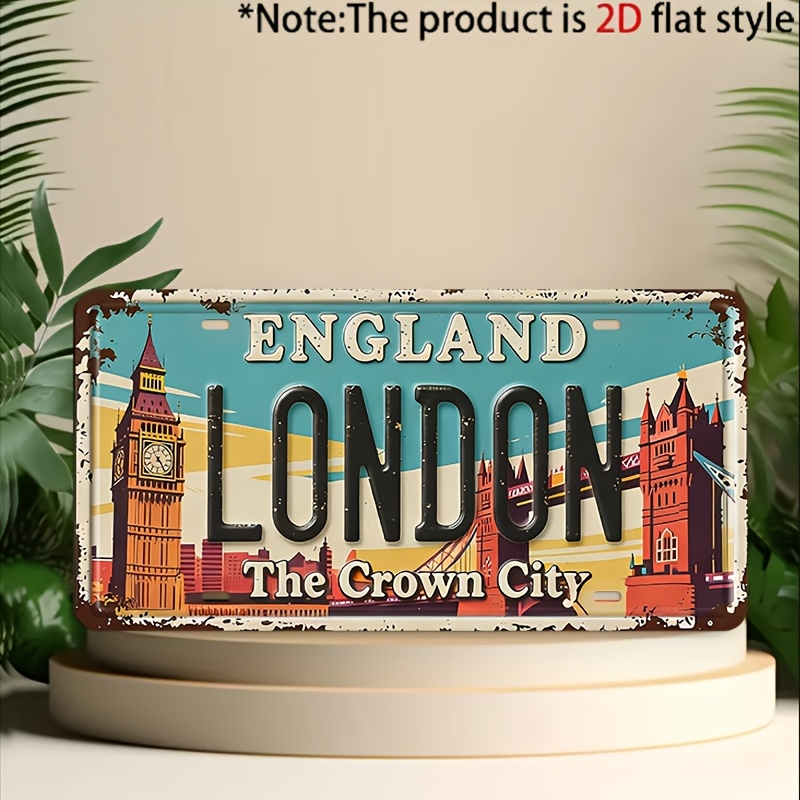 Vintage London Metal License P - Home Decor London ulasan dan harga