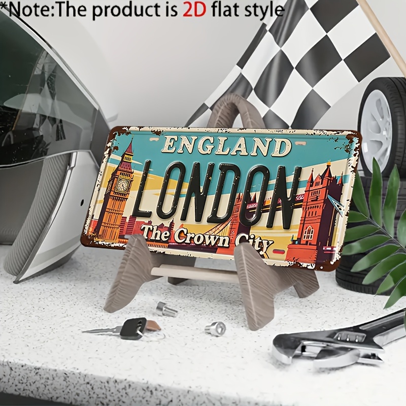 Vintage London Metal License P - Home Decor London ulasan dan harga