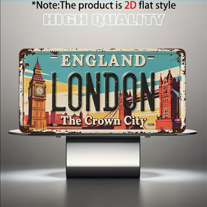 Vintage London Metal License P - Home Decor London ulasan dan harga
