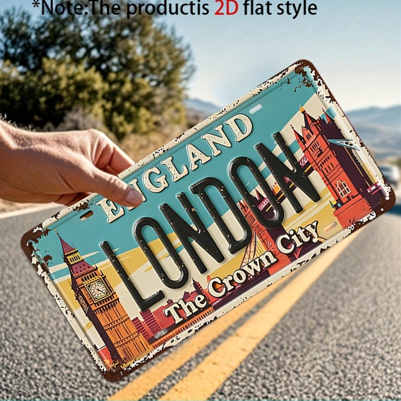 Vintage London Metal License P - Home Decor London ulasan dan harga