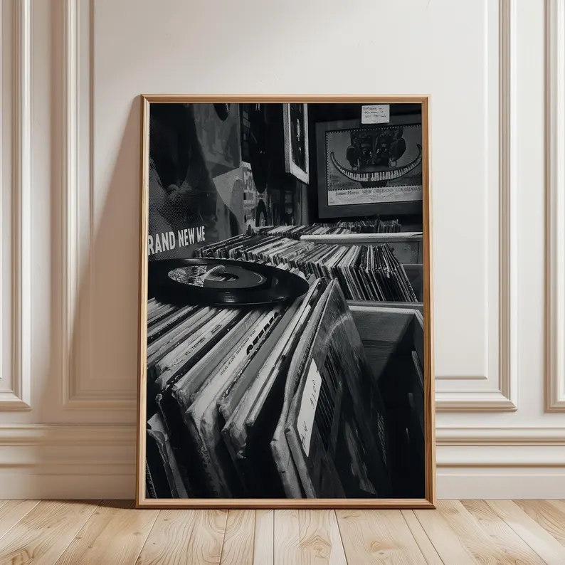Modern Vinyl Record Store Blac - Home Decor White ulasan dan harga