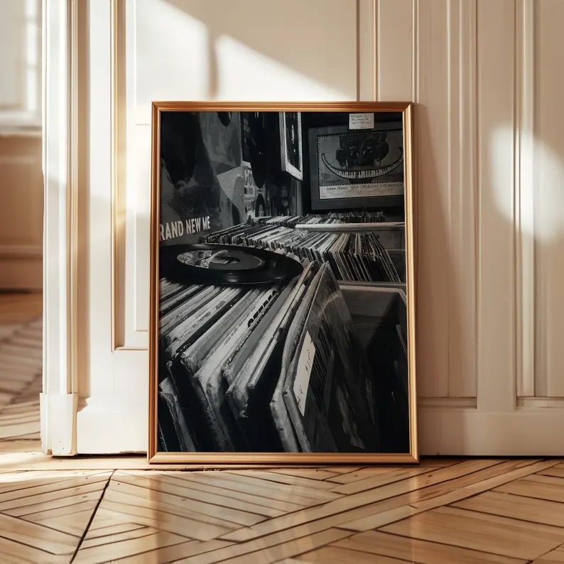 Modern Vinyl Record Store Blac - Home Decor White ulasan dan harga