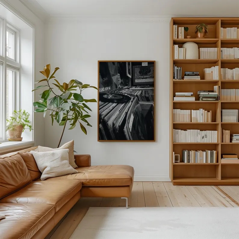 Modern Vinyl Record Store Blac - Home Decor White ulasan dan harga