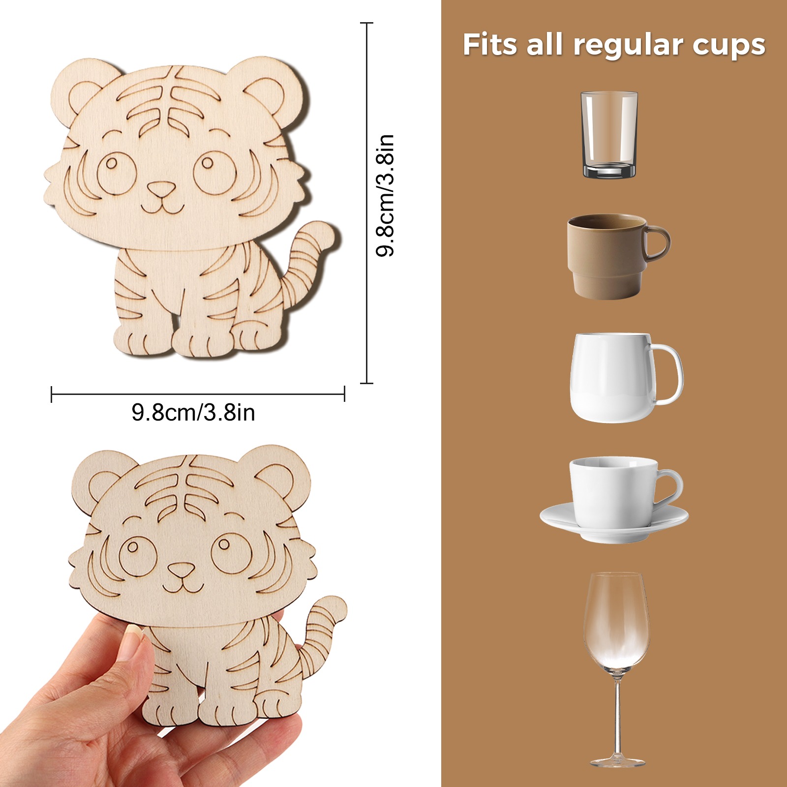 10 Pcs/set Tiger Animal Unfini - Home Decor Handmade ulasan dan harga