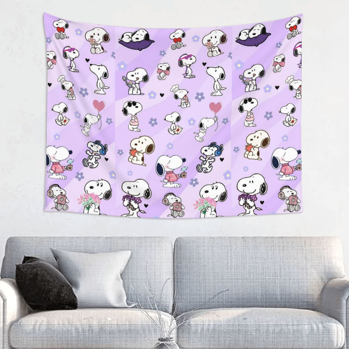 Snoopys Cartoon Tapestry Wall  - Home Decor Hippie ulasan dan harga