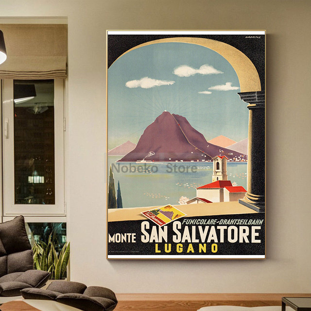 Switzerland Vintage Travel Pos - Home Decor Zurich ulasan dan harga