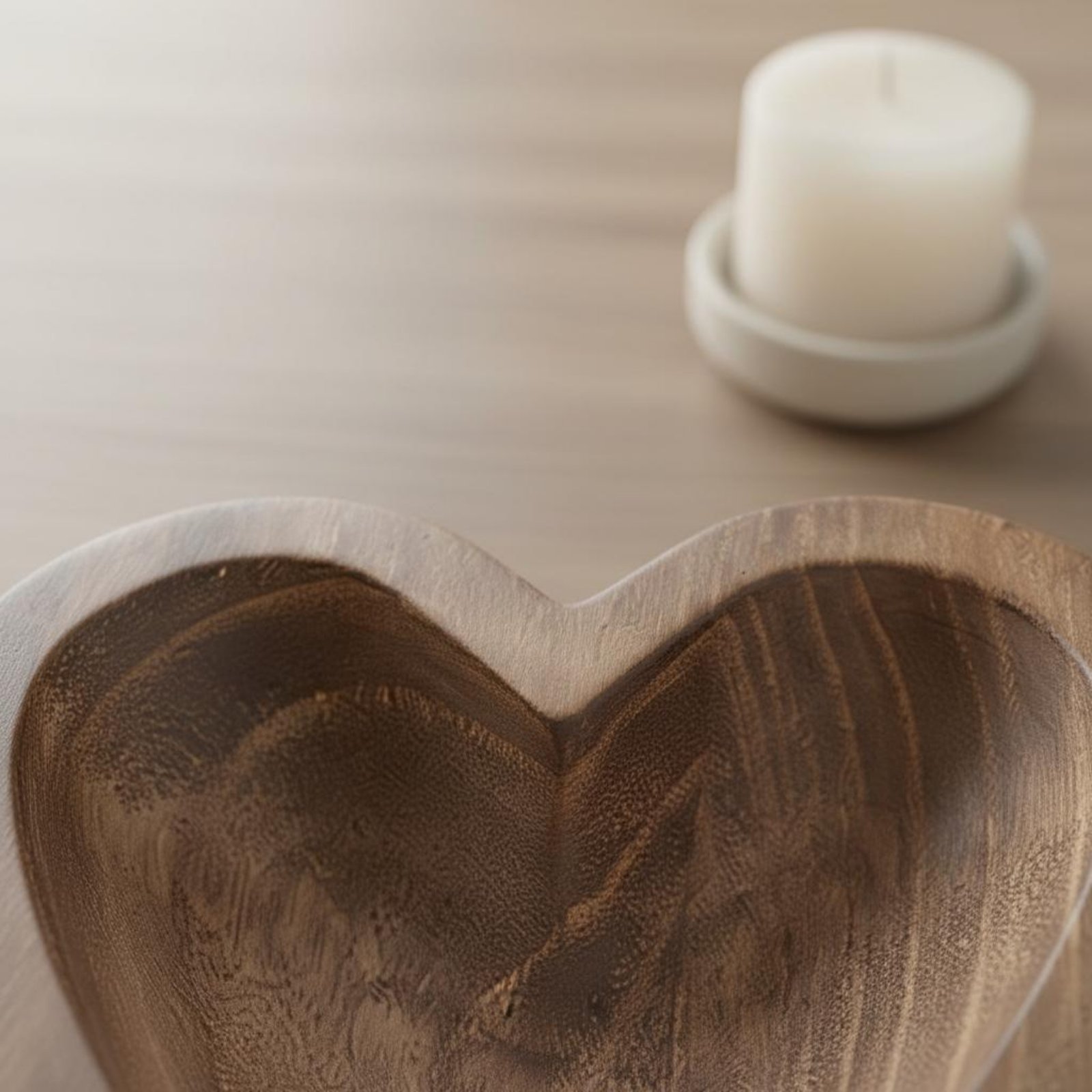 Heart Shaped Wooden Bowl Handm - Home Decor Handmade ulasan dan harga