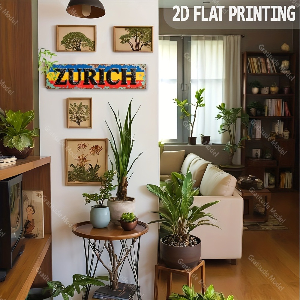 1pc 2D Flat Zurich Plaque 15.7 - Home Decor Zurich ulasan dan harga