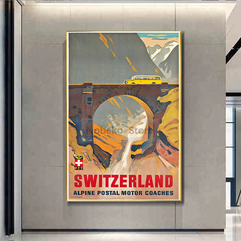 Switzerland Vintage Travel Pos - Home Decor Zurich ulasan dan harga